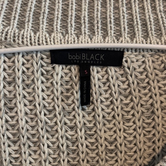Bobi Black Gray Cable Knit Sweater - Picture 3 of 4